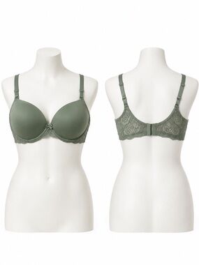 Victoria’s Secret 36D Green Lace Bra Push-Up Full Support Underwire Lingerie